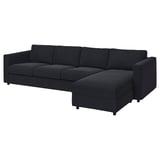 Gray VIMLE sectional sofa, modern design, dark gray, fabric upholstery, l-shape.