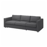 Gray VIMLE sofa in modern minimalist design, featuring soft cushions and robust upholstery.