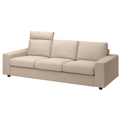 VIMLE tan sofa: comfortable, beige, modern, rectangular, soft upholstered design.