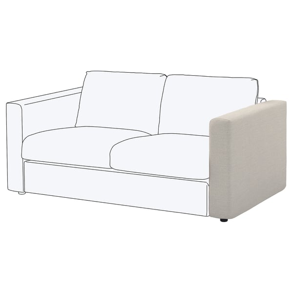 VIMLE sofa, beige wool feel fabric, modern design, clean lines, comfortable shape.