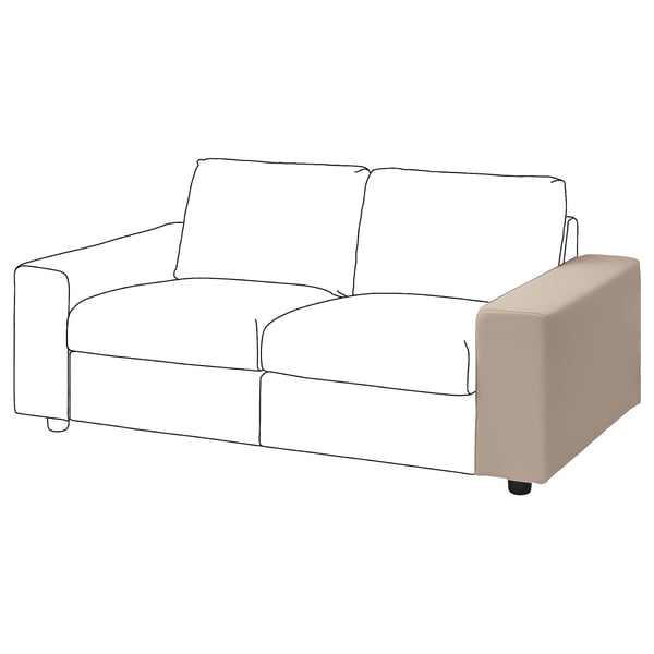 VIMLE loveseat, beige, fabric, curved, simple design.