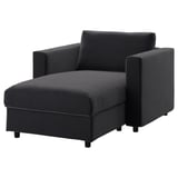 VIMLE dark gray chaise lounge, modern, smooth fabric, l-shaped.