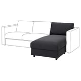 VIMLE sectional sofa with grey remarks, modern design, clean lines, removable cover.