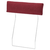 VIMLE red headrest cover: rectangular, woven fabric, metal frame, removable.
