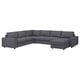 VIMLE corner sofa: grey, soft fabric, modular, u-shape, with storage and chaise.