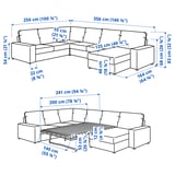 Illustration with measurements for the product: VIMLE.