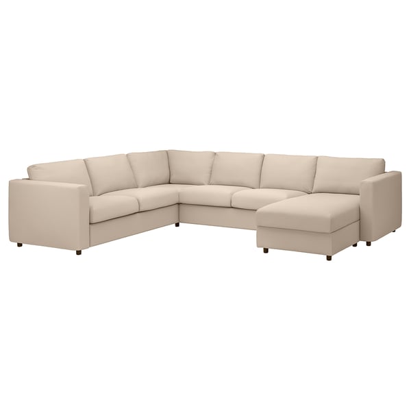 VIMLE sectional sofa, beige, soft fabric, l-shape, modern design.