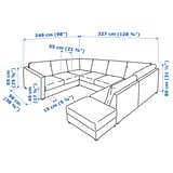 Illustration with measurements for the product: VIMLE.