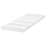 White VIMSIG kids mattress, 3-part, medium & firm surfaces.
