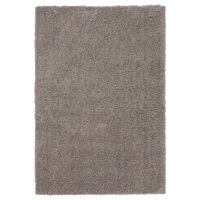 Gray VINDEBÄK rug, textured, rectangular, soft, recycled polyester.