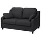 Modern dark grey VINLIDEN sofa with plush cushions and wooden legs.