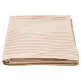 VIPPSTARR beige cotton tablecloth, simple red stripes, folded square shape.