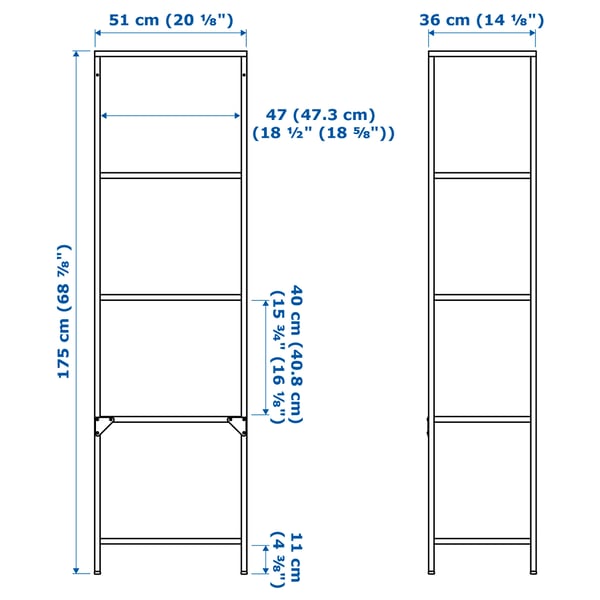 Illustration with measurements for the product: VITTSJÖ.