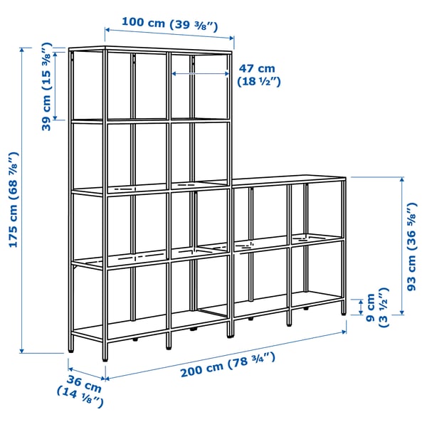 Illustration with measurements for the product: VITTSJÖ.