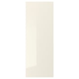 VOXTORP beige glossy cabinet door, sleek design, rectangular shape, easy-to-clean surface.