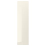VOXTORP beige high gloss cabinet front with sleek design and built-in handle.