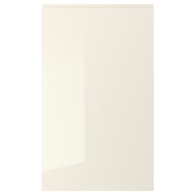 VOXTORP door, beige gloss finish, smooth integration, high-quality fiberboard, easy-to-clean.