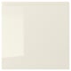 VOXTORP beige glossy drawer front, sleek, rectangular with integrated handles, easy-clean surface.
