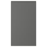 A dark gray VOXTORP cabinet face with a sleek, modern design and smooth surface.