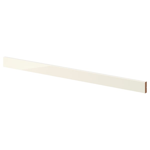 VOXTORP beige glossy front panel, rectangular, sleek design for cabinets.
