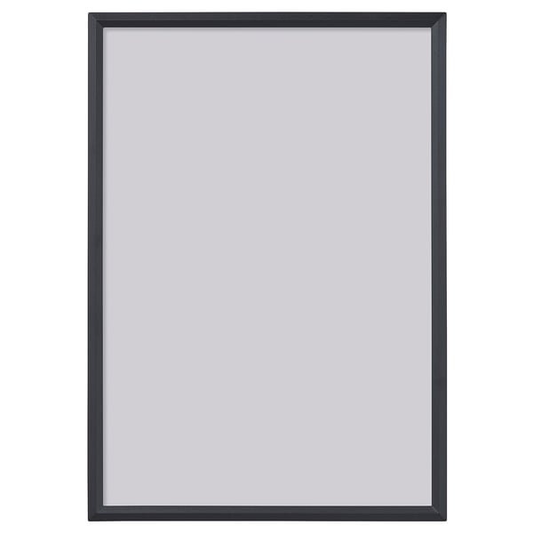 Black picture frame, rectangular shape, plastic material, minimalist design, suitable for vertical or horizontal display.