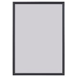Black picture frame, rectangular shape, plastic material, minimalist design, suitable for vertical or horizontal display.