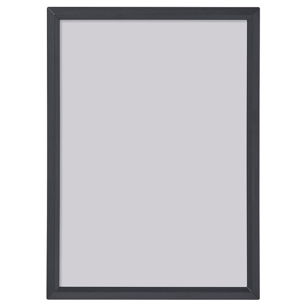 This image YLLEVAD black picture frame, rectangular, plastic, stands or hangs.