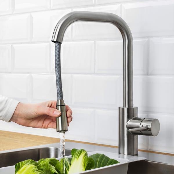 ÄLMAREN Kitchen mixer tap w pullout spout, stainless steel colour IKEA