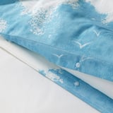 ÄNGSVITVINGE Duvet cover and pillowcase, blue/white, 150x200/50x80 cm