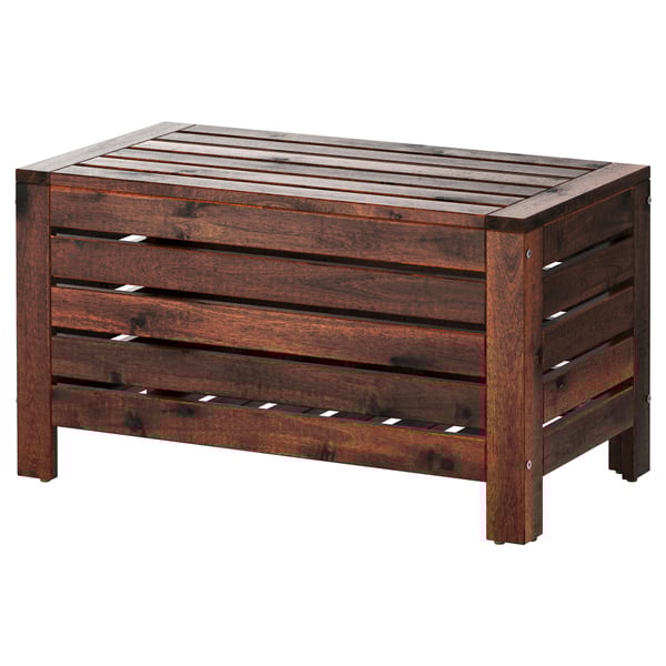 ÄPPLARÖ Storage bench, outdoor, brown brown stained IKEA