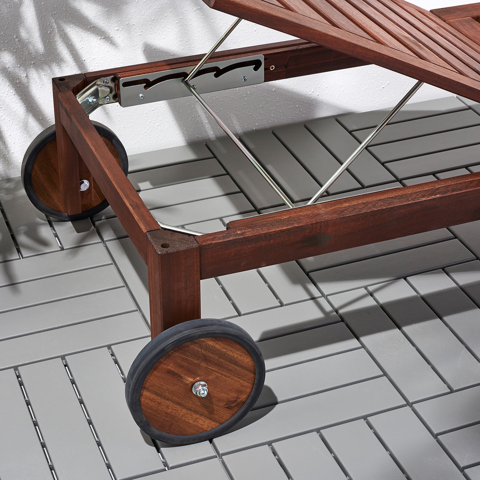 ÄPPLARÖ Sun lounger, brown brown stained - IKEA