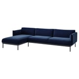ÄPPLARYD 4-seat sofa with chaise longue, Djuparp dark blue