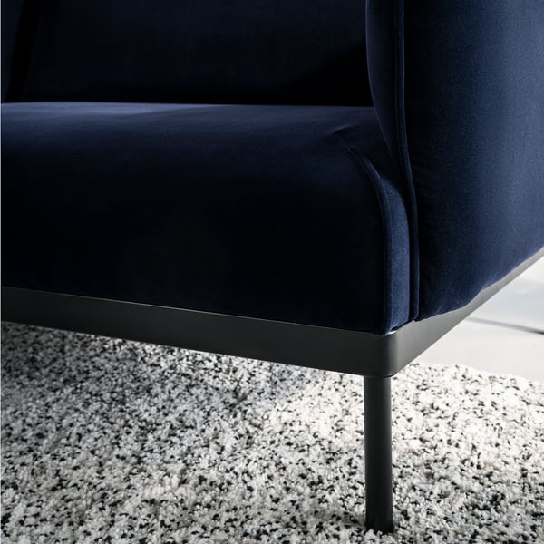 ÄPPLARYD 4-seat sofa with chaise longue, Djuparp dark blue