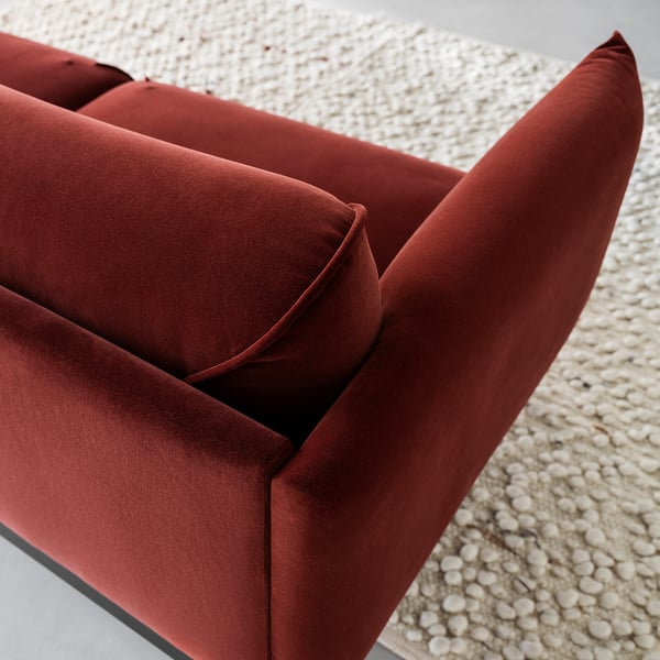 ÄPPLARYD 4-seat sofa with chaise longue, Djuparp red/brown