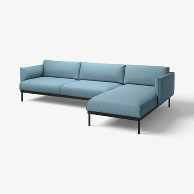 ÄPPLARYD 4-seat sofa with chaise longue, Gunnared light blue