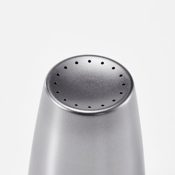 AFTONHAJ shaker, sleek metallic design, evenly spaced holes, smooth matte finish, clear simple style.