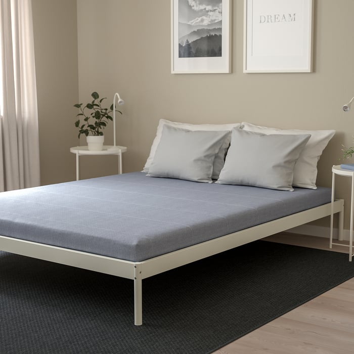 ÅGOTNES foam mattress, firm/light blue, Queen IKEA