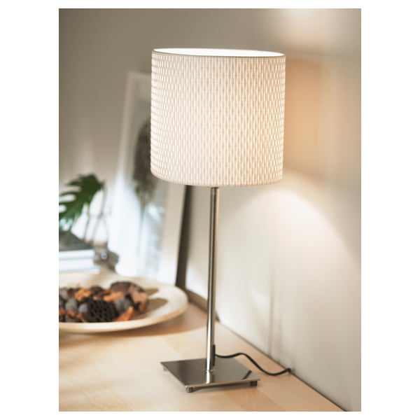 ALÄNG Table lamp, nickelplated, white IKEA