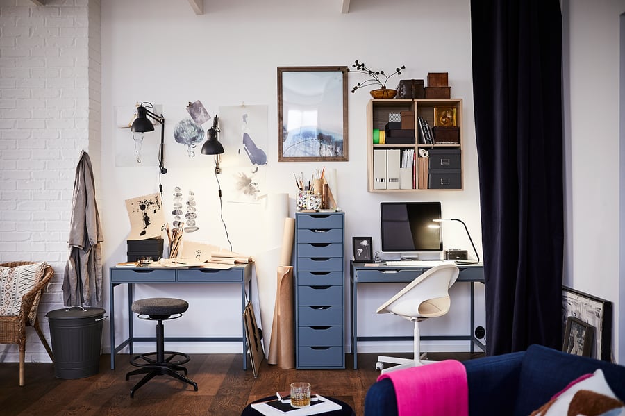 ALEX desk, greyturquoise, 100x48 cm IKEA