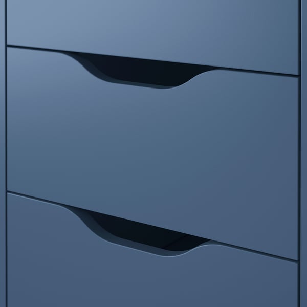 ALEX Drawer unit on castors, black-blue, 36x76 cm
