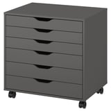 ALEX Drawer unit on castors, dark grey, 67x66 cm