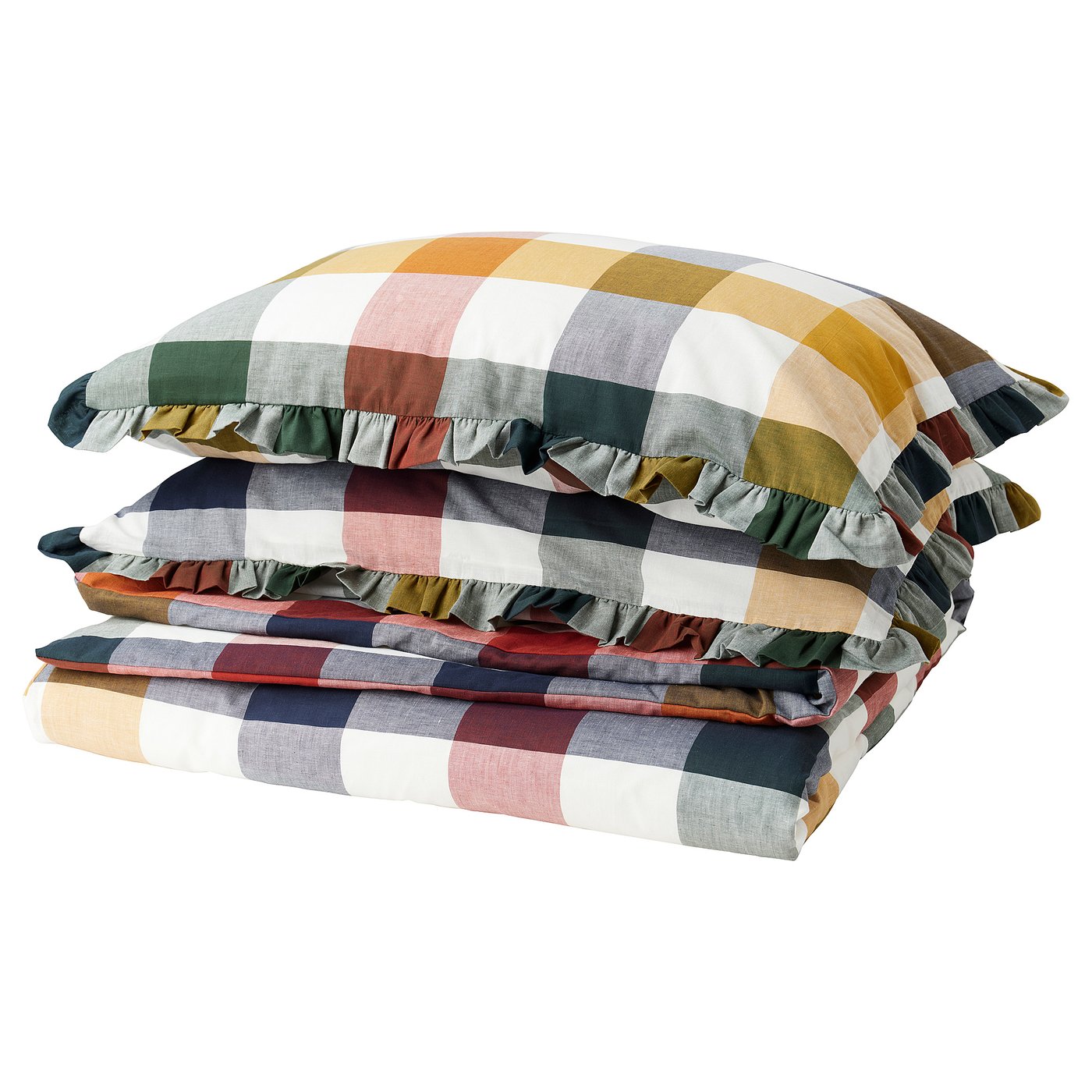 ALHÄNGEMAL Duvet cover and 2 pillowcases, multicolour, 200x200/50x80 cm