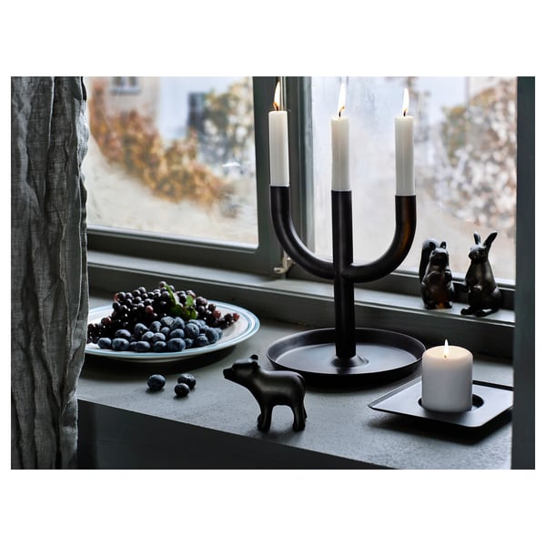 ALLUND Decoration set of 3, animal/black