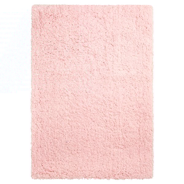 Pink bath mat ALMTJÄRN, recycled polyester & polypropylene, fluffy with latex grip.