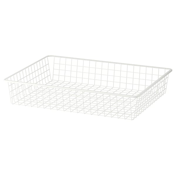 ALTARLIDEN, white wire storage basket, rectangular shape, grid design, steel material.