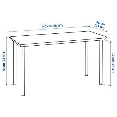 ANFALLARE / ADILS Desk, bamboo/white, 140x65 cm