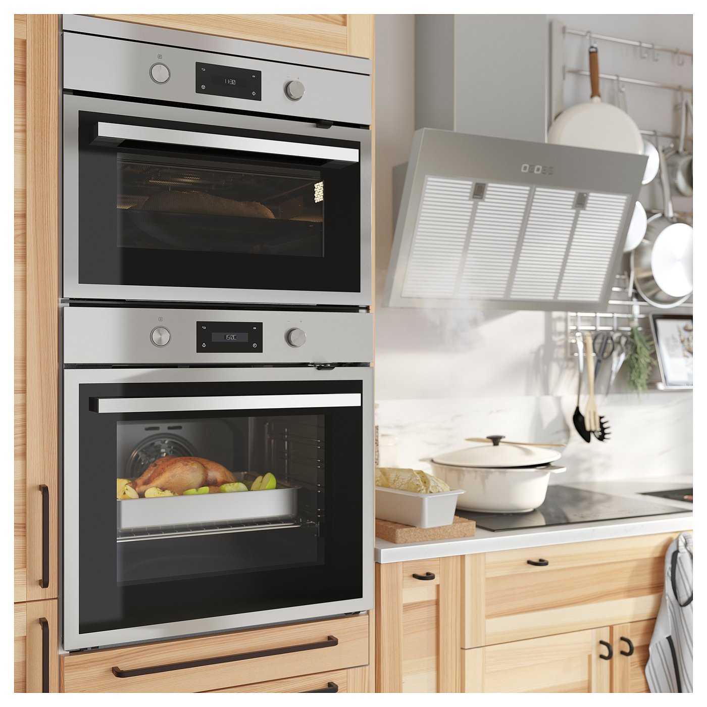 ANRÄTTA Forced air oven w pyrolytic funct, stainless steel IKEA