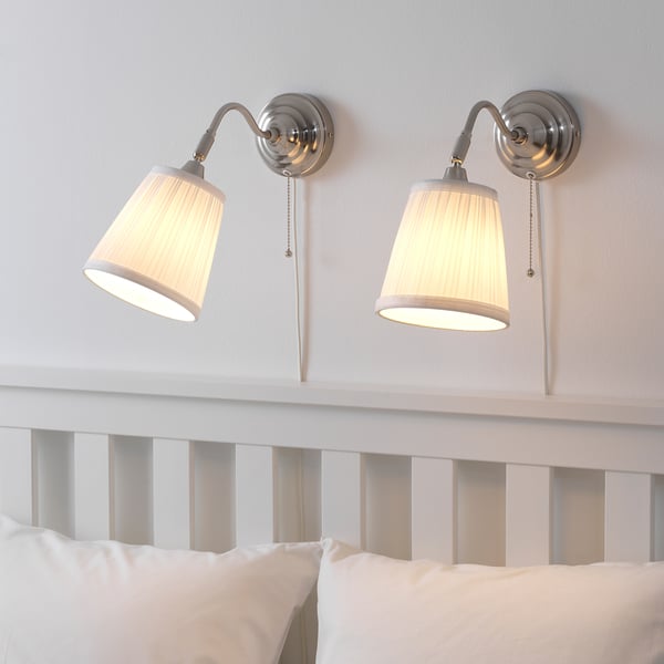 ÅRSTID Wall lamp, nickel-plated/white