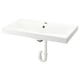Option: BACKSJÖN Wash-basin with water trap, white, 80x48 cm