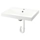 Option: BACKSJÖN Wash-basin with water trap, white, 60x48 cm